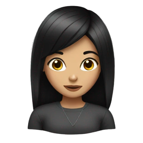 Girl with black hair sticker
