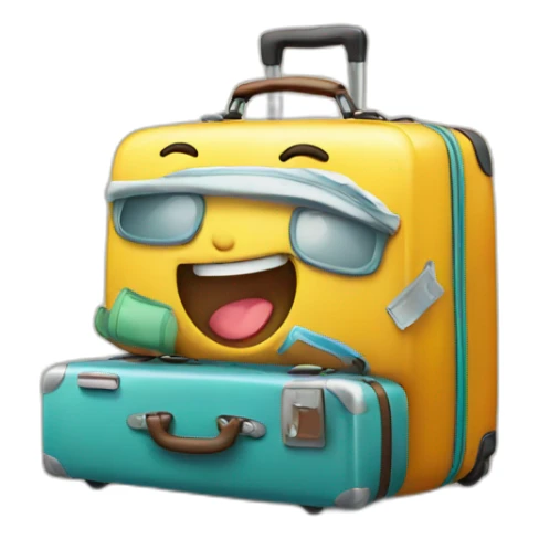 happy luggage sticker