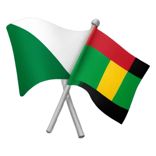 Nigerian flag and Ghanian flag together sticker