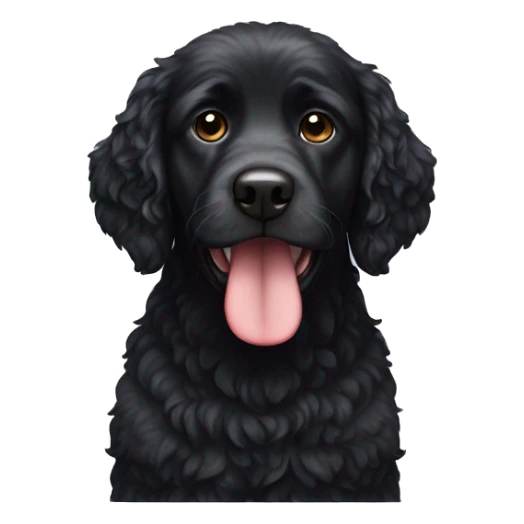 Black Water Dog with a white dot sticker