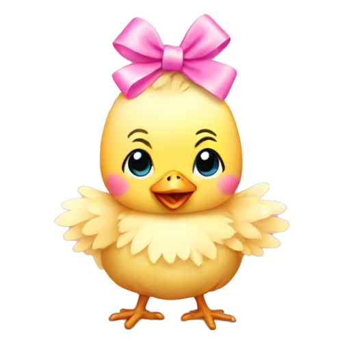 Baby chicken with pink bow sticker