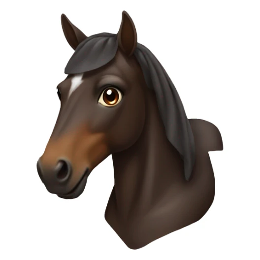 dark brown Horse wearing ear bonnet sticker