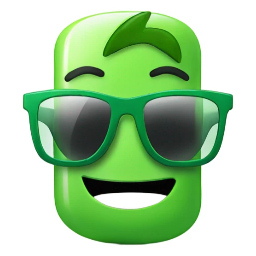 Green smartphone with sunglasses feeling happy sticker