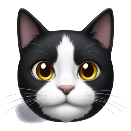 black cat with white on its chin only  sticker