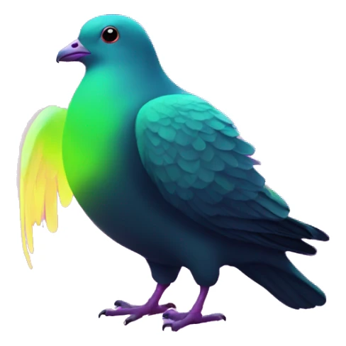 Neon glow pigeon sticker