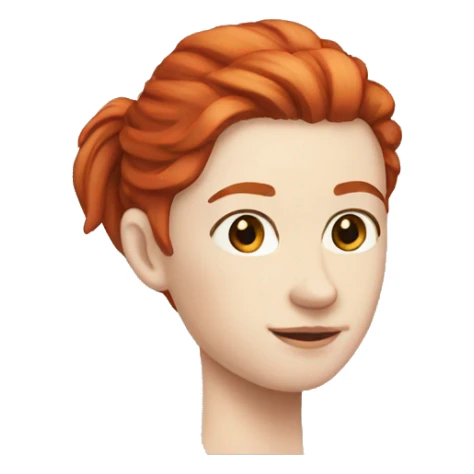 Red hair, ponytail, pale skin sticker