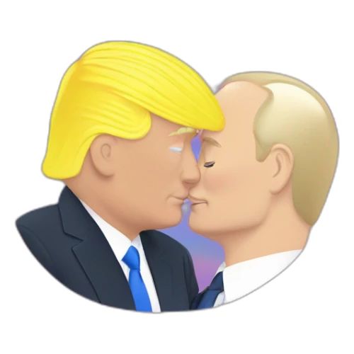 trump-and-putin-kissing,-lgbtq+ friendly, positivity, inclusiveness sticker