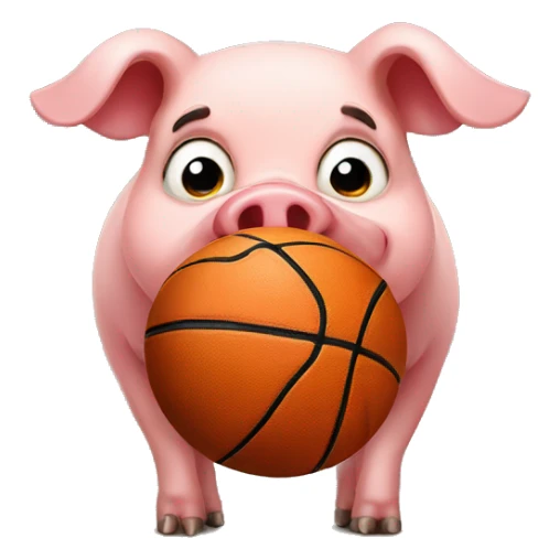 Pig who loves a basketball sticker