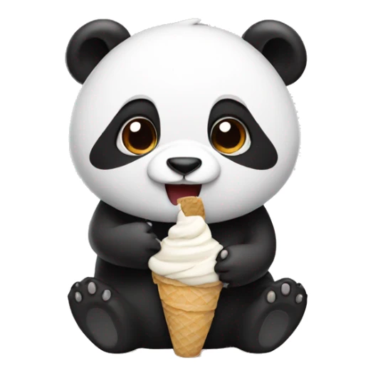 Panda eating ice cream sticker