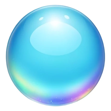 Round cut blue smithsonite gemstone with sky blue color and holographic rainbow reflections sticker
