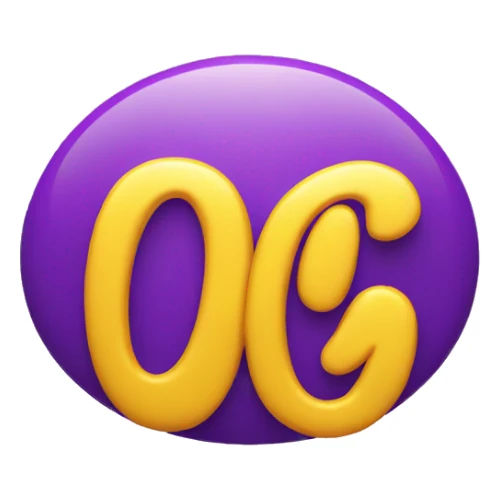 BOLD YELLOW AND PURPLE LETTERS, "OG" sticker