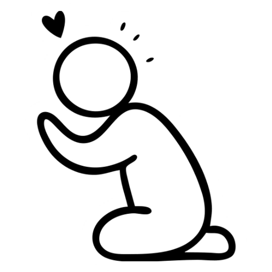 person bowing in gratitude thank you gesture sticker