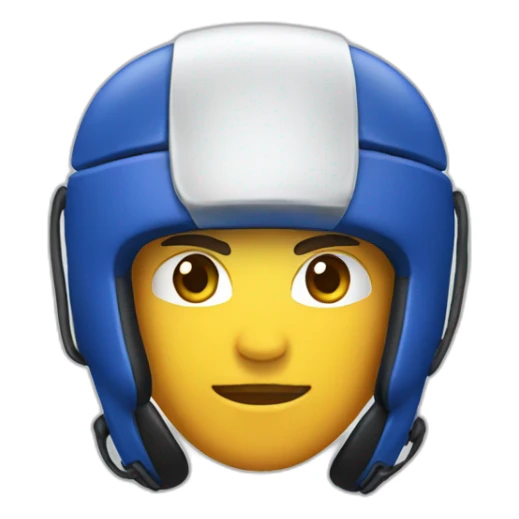 Samsung emoji wearing headgear and preparing for sparring  sticker