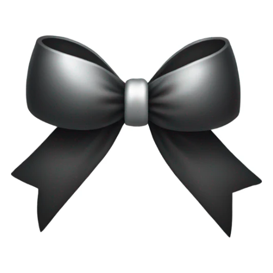 black bow with a silver heart bow in the center sticker