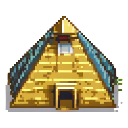 golden Egyptian pyramid under the sun sticker