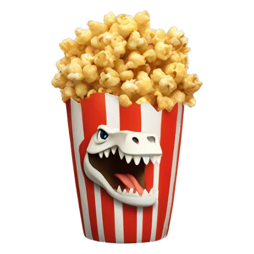Popcorn with chicken legs and t rex arms sticker