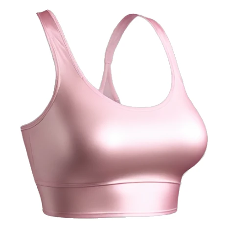 Hyper Realistic isolated side view of a metallic light pink bralette yoga top. sticker
