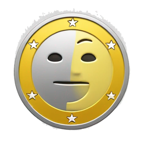yellow and faceless 1 euro coin sticker