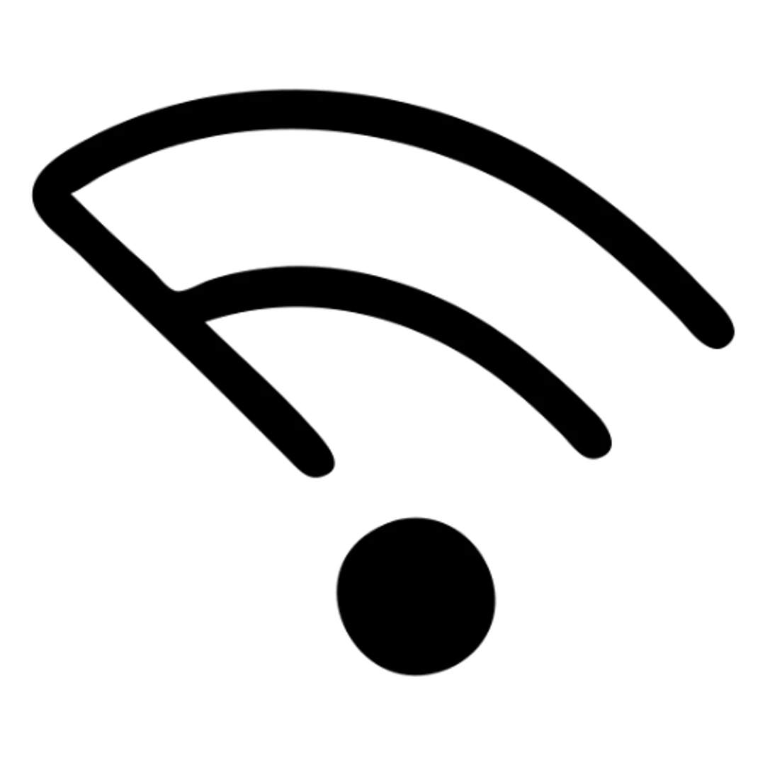 wifi icon with weak signal, black outline style sticker