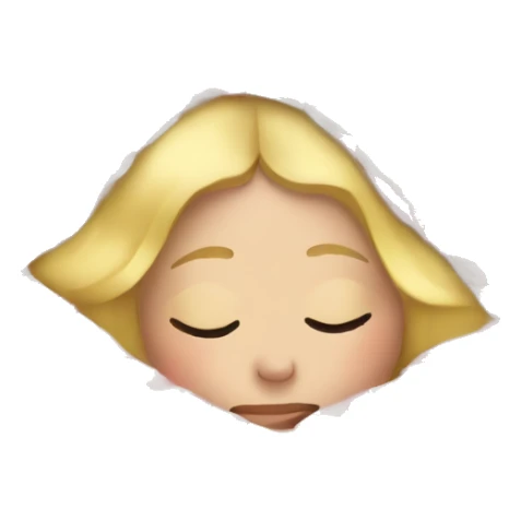 A blonde girl asleep in Christmas sheets  sticker