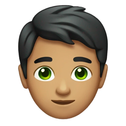 tanned mexican boy with bright green eyes and dark hair sticker