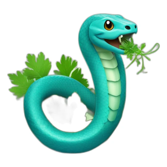 Blue Snake with parsley and cilantro around head sticker