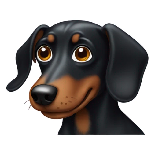 Black wiener dog with pointy ears  sticker