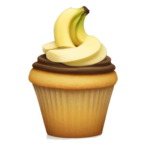 cupcake topped with a banana slice and nilla wafer sticker