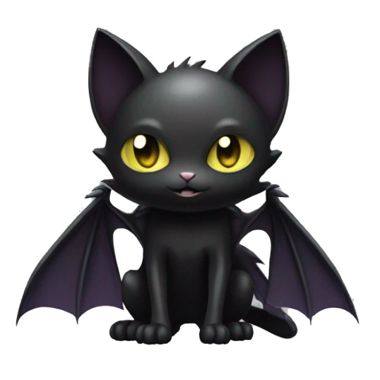 Shiny Dark-type-Poison-type-Fakémon-Bat-Cat full body sticker