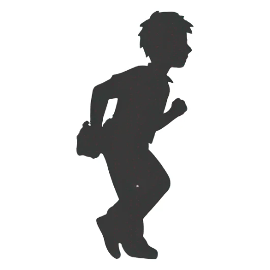Climbing man silhouette side profile style of emoji sticker