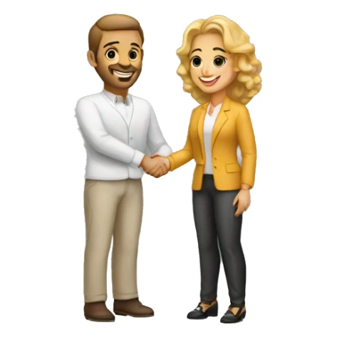 light-skinned restaurateur and blogger shake hands sticker