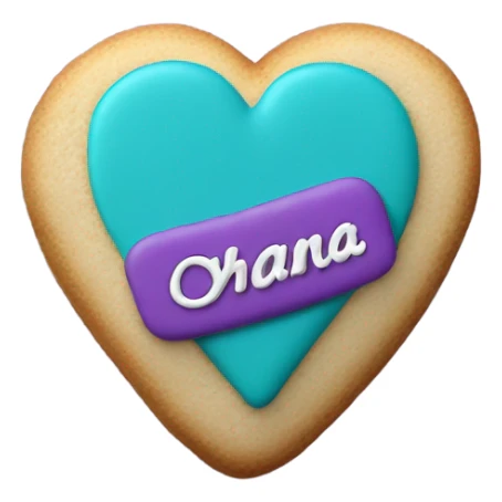 Teal purple Cookie heart with ohana sticker