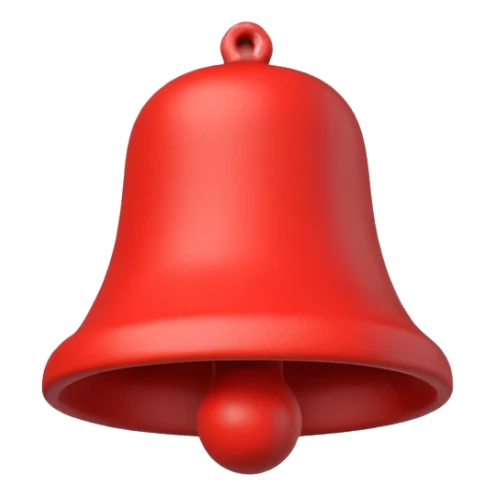 3D red bell made of plasticine sticker