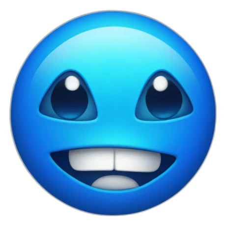 electric blue round creature with mono eye crying of joy sticker