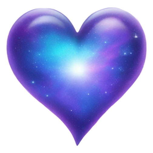 Shiny purple blue cosmic heart  sticker