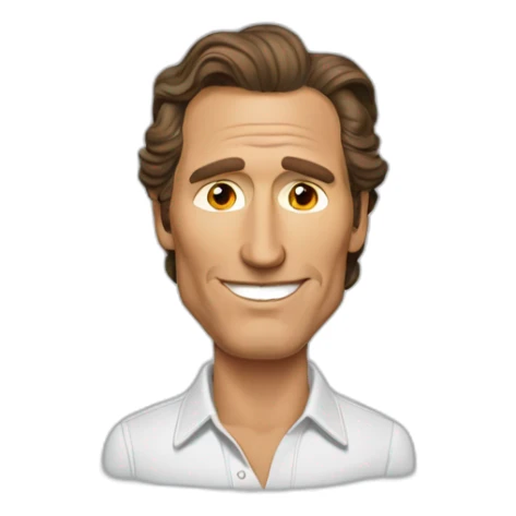 matthew mcconaughey cartoon wearing shirt sticker