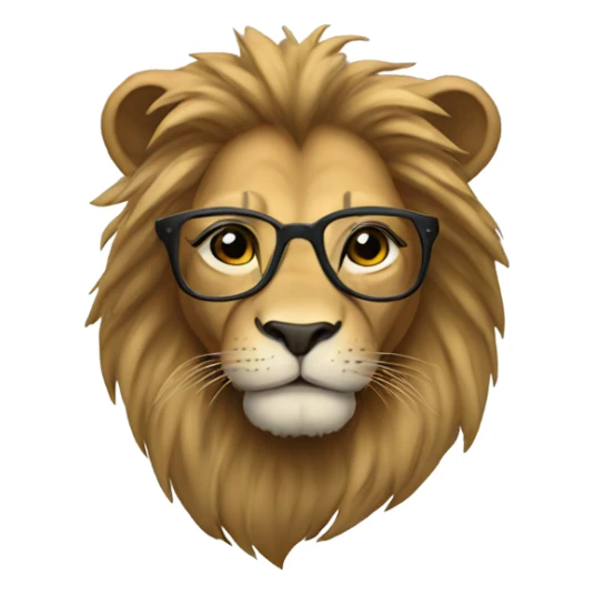 Lion wearing a hoodie and glasses sticker