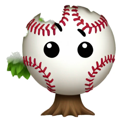 a baseball tree sticker
