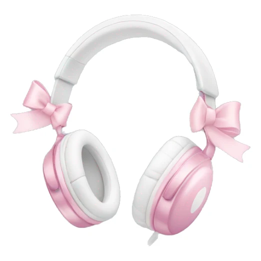 White apple headphones with light pink bows sticker