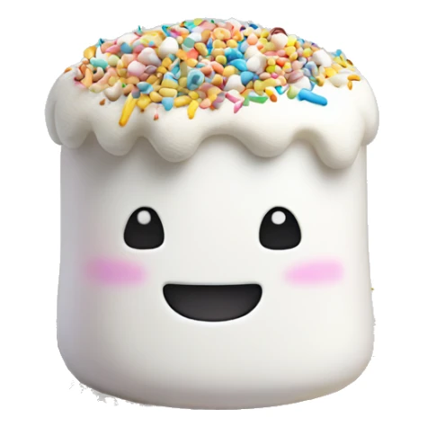  marshmallow with colorful sprinkles on top sticker