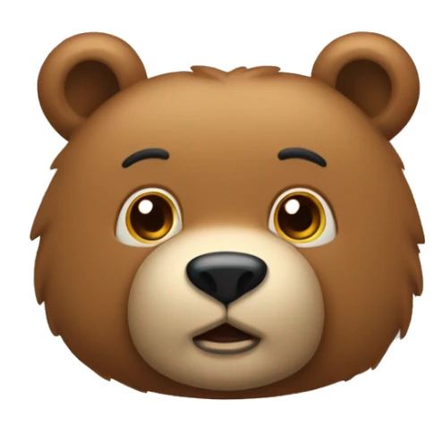 Una cara de oso con una expresión alegre y juguetona sticker