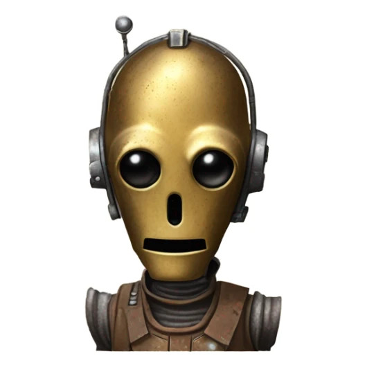 Dusty old west Bounty hunter C-3PO carbonized tarnished from space droid  sticker