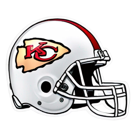 Red football helmet with chiefs logo sticker