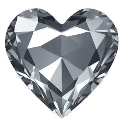 Heart shaped 56-carat gray diamond sticker