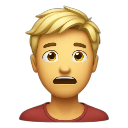 A shocked guy with his arms over his head sticker