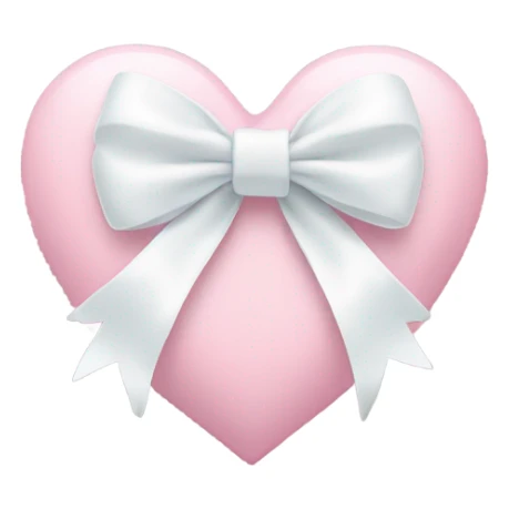 Pastel pink heart with white bow sticker