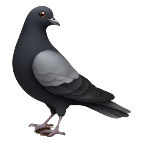 a black pigeon holding a cup of tea sticker