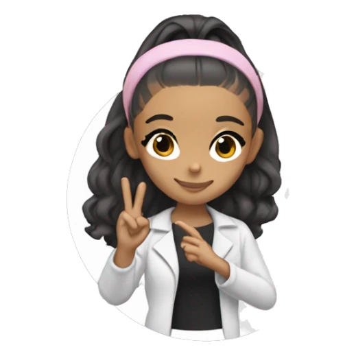 Ariana Grande holding up a peace sign  sticker