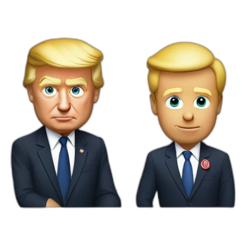 Macron entrain de serrer le nez à Donald Trump sticker