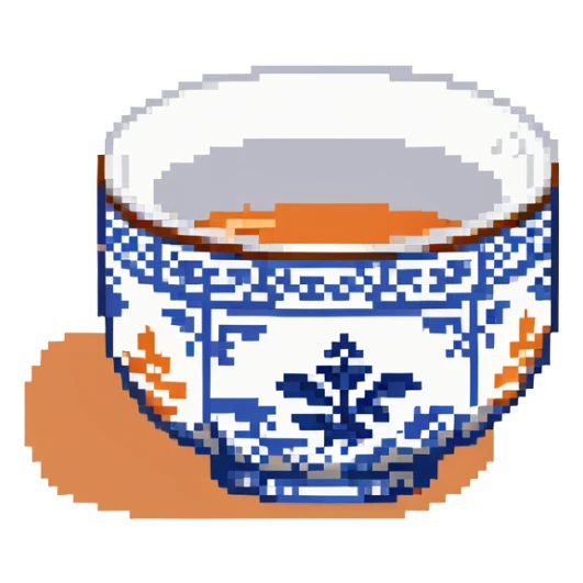 traditional Chinese tea cup with blue and white porcelain design without handle sticker